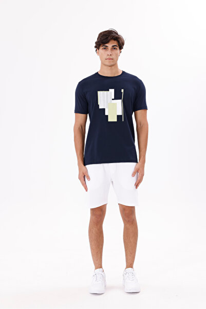 Rowinger Tricou cu mânecă scurtă, cu imprimeu grafic, cu decolteu tip crew, c...