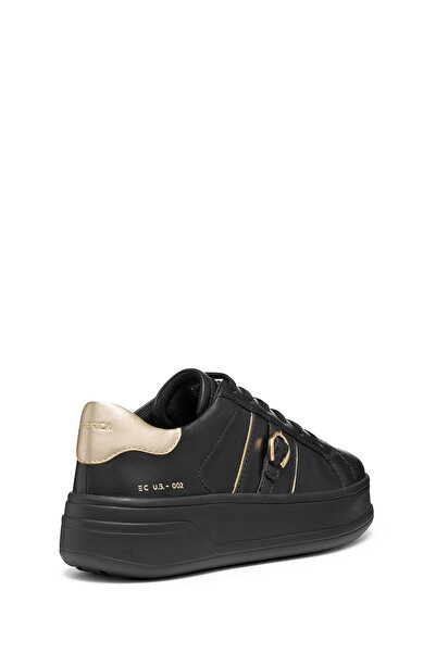 Geox Women's Black D Spherıca Ecub-2 B - Nappa+Me Lace-Up Thick Sole Leather Sneaker D56Wvb085Y2C9258