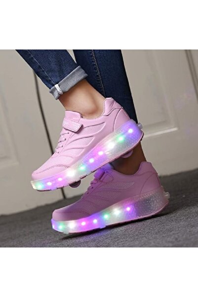 Generic Roller Skates Light Up Double Roller Shoes for Kids - Boys Girls Outdoor Luminous Footwear