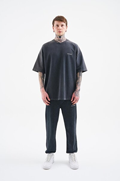 Machinist Men's Luxury Basic Washable Oversized T-Shirt Anthracite