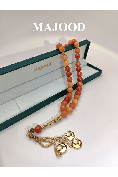 MAJOOD 33 سبحة صلاة من العقيق الطبيعي/سبحة/10 مم/للرجال والنساء/هدية رمضانية ...