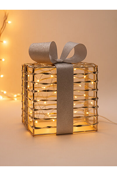 Forever Ledli Dekoratif Hediye Kutusu Yılbaşı Süsü - Silver