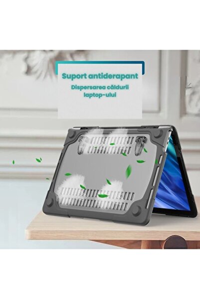 Macbook CALLIMEX rigid case for Pro 13-inch, reinforced corners, adjustable stand, grey