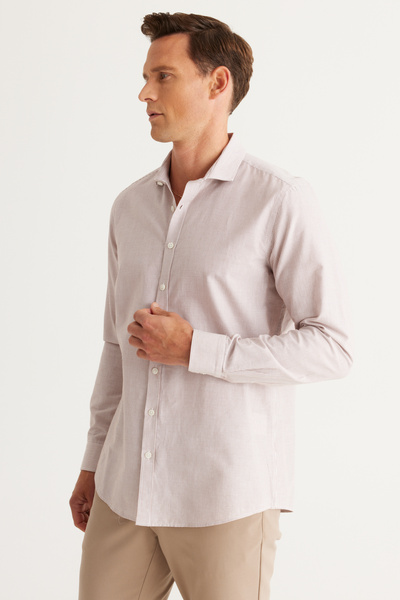 ALTINYILDIZ CLASSICS Slim Fit Slim Fit Small Italian Collar 100% Cotton Dobby