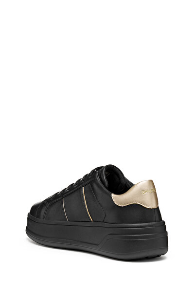 Geox Women's Black D Spherıca Ecub-2 B - Nappa+Me Lace-Up Thick Sole Leather Sneaker D56Wvb085Y2C9258