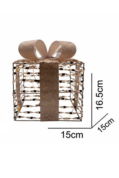 Forever Ledli Dekoratif Hediye Kutusu Yılbaşı Süsü - Gold