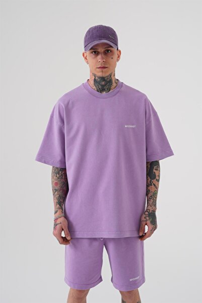 Machinist Men's Luxury Basic Washable Oversized T-Shirt Purple