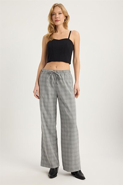 HomeStore Καρό παντελόνι με ελαστική μέση