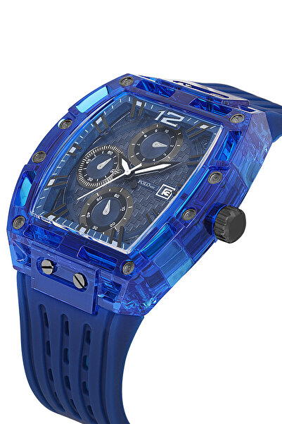 Polo Air Silicone Men's Wristwatch with Calendar Navy Blue Color Pl-7051E2X