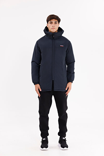 Rowinger Long Coat with Removable Hood, Memory Surface, Wind Protection, Zipp...