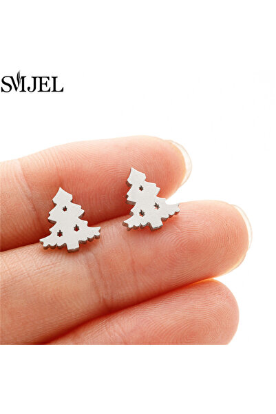 Choice Silver Color 161 christmas tree 2025 New Stainless Steel Piercing Stud Earrings for Women Fashion Ba