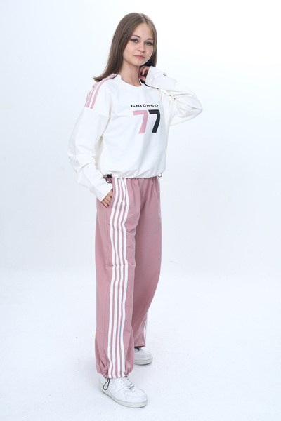 Pantulux Girl's Oversized 100% Cotton Tracksuit Set-Eşt-3035-372