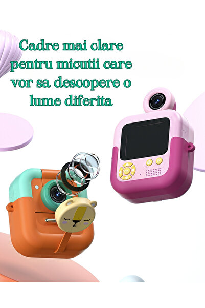 SMARTIC Instant printing photocopier, UltraHD 2.5K, 48MP, 2.4", SD 32GB+2 rolls, selfie+3 games+MP3