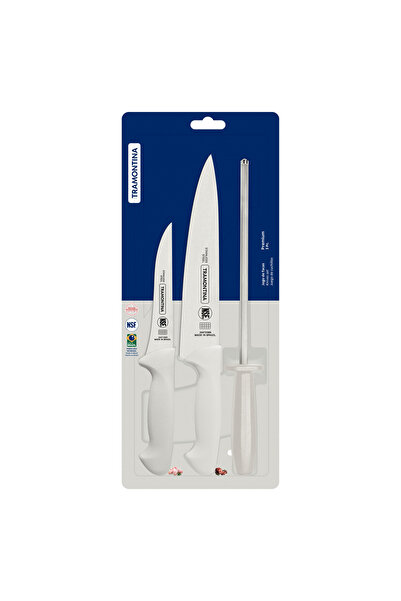 TRAMONTINA مجموعة سكاكين فاخرة من 3 قطع بشفرات من الفولاذ المقاوم للصدأ ومقاب...