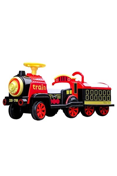 FONIX Trenuleț electric pentru copii Comando, telecomandă Bluetooth, 2 locuri, lumini, sunet, cărucior detașabil, roșu