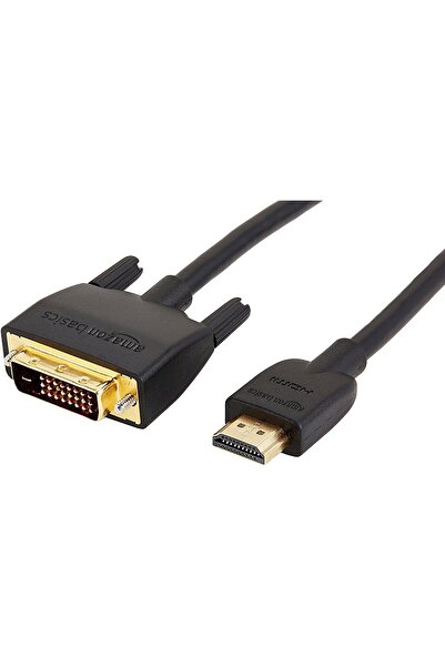 Amazon basics كابل محول HDMI إلى DVI، ثنائي الاتجاه، مطلي بالذهب، أسود، 0.9 م...