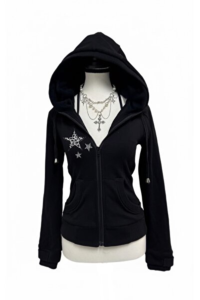 Köstebek Yıldız Desenli Stars Kapüşonlu Sweatshirt