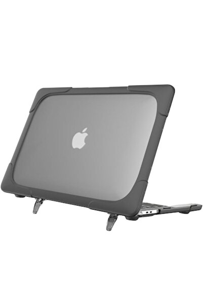 Macbook CALLIMEX rigid case for Pro 13-inch, reinforced corners, adjustable stand, grey