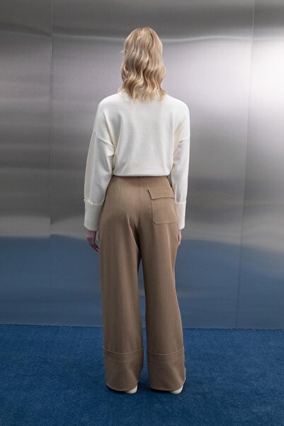 MARKALİSTE Palazzo Pants Mink with Leg Detail