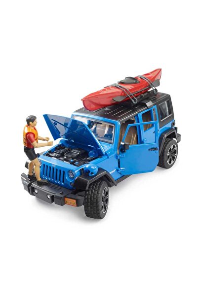 Bruder Masinuta Bruder Jeep Wrangler Rubicon Unlimited with Kayak and Figure