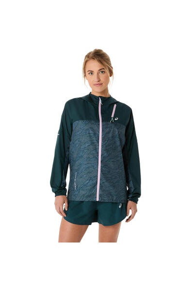 Asics FUJITRAIL PACKABLE WINDBREAKER Kadın Dark Green Ceket 2012C977-300