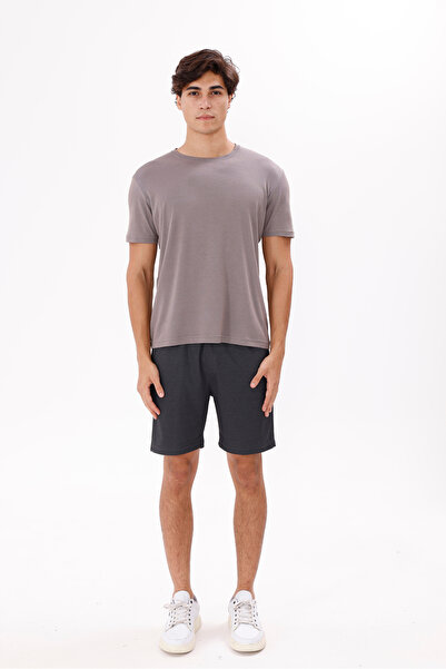 Rowinger تي شيرت من القطن المرسيريزد برقبة دائرية وأكمام قصيرة ومريح