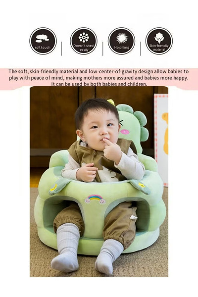 Generic Baby seat, children's plush chair, cute plush toy animal, children's chair, plush toy,green