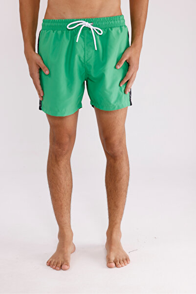 Rowinger شورت بحري قصير بسطح غير لامع سريع الجفاف مع حزام خصر مطاطي وجيوب بسح...