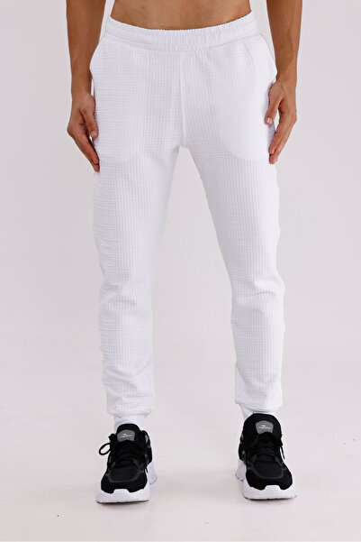 Rowinger Honeycomb Patterned Elastic Waist Side Pockets Narrow Leg Sports Swe...