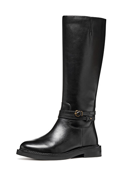 Geox Women's Black D Series a - Smo.Lea Zippered Leather Boots D56Wya00043C9999