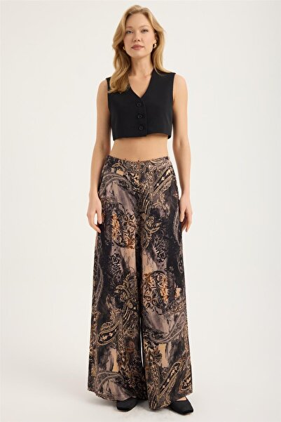 HomeStore Şal Desenli Geniş Pantolon