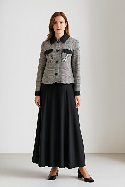 Doque 56119 ÖNDEN DÜĞMELİ EKOSE DESENLİ ETEĞİ KLOŞ ETEKLİ TAKIM #10-25#