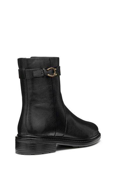 Geox Women's Black D Walk Pleasure a - Goat Lea Zippered Leather Boots D56Tga00081C9999