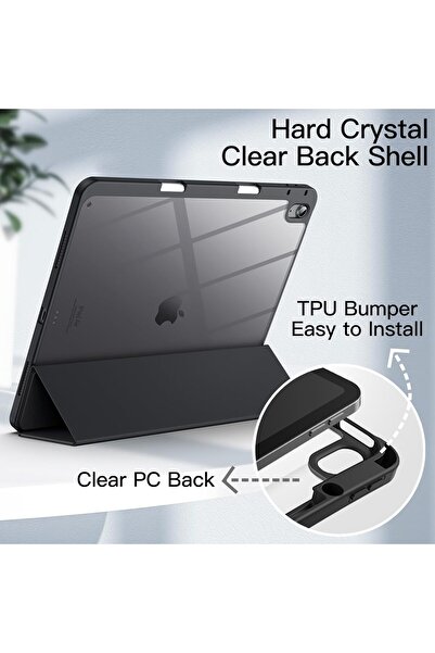 JETech Case for iPad Air 13-Inch M3/M2 (2025/2024) with Pencil Holder (Black)