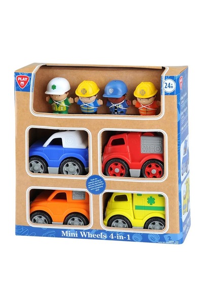 Play Go عجلات صغيرة 4 في 1 (سيارة إسعاف، سيارة إطفاء، سيارة شرطة، سيارة إنقاذ...