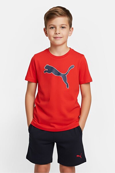 Puma Kids Boy 3 Pieces Brand Logo T-Shirt Vest And Short Set, Multicolor