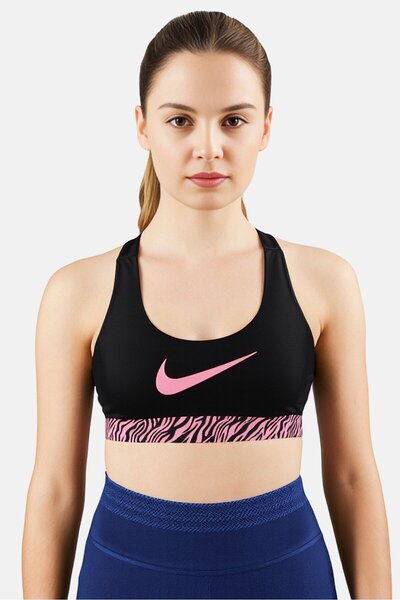 Nike Women Sportswear Fit Brand Logo Non Padded Sports Bra, Black
