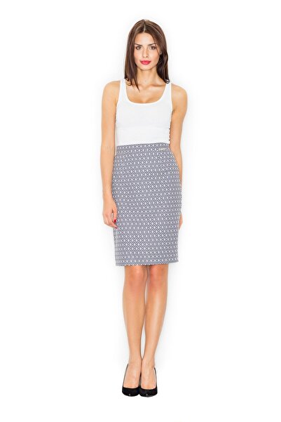 Figl Elegant pencil skirt with geometric pattern M516 size XL