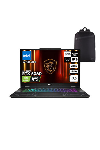 MSI CYBORG 17 i7-13620H 32GB 2TB RTX5060 (8GB) 17.3" FHD Win 11 Pro + S.Çantası B13WFKG-092XTRHMF17