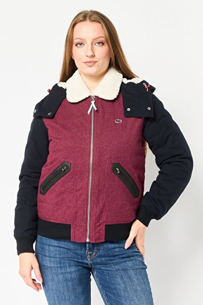 Lacoste Womn Embroidered Logo Hooded Jacket, Multicolor