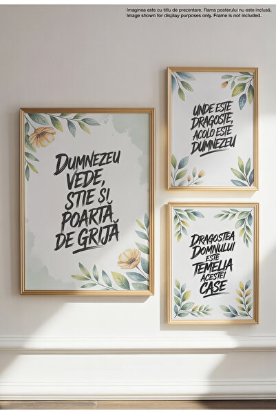 21mxm God Takes Care - Unframed Romanian Religious Canvas Poster - Digital Print