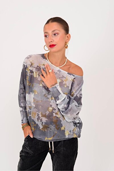 Park Moda 52000-17 MERRY YALDIZLI BATİK DESEN İNCE TRİKO BLUZ