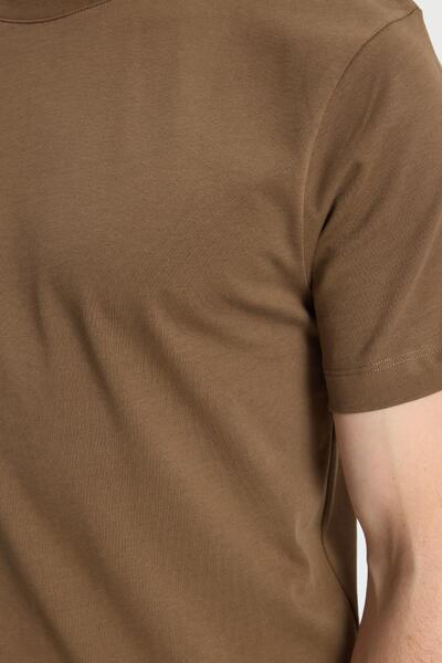 Tudors Men's Regular Fit Classic Cut 100% Cotton Crew Neck Brown T-Shirt