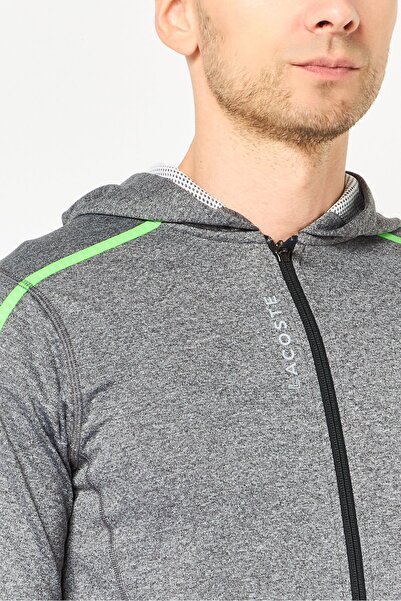 Lacoste Sport Men Sportswear Fit Long Sleeve Outdoor Hoodie, Grey