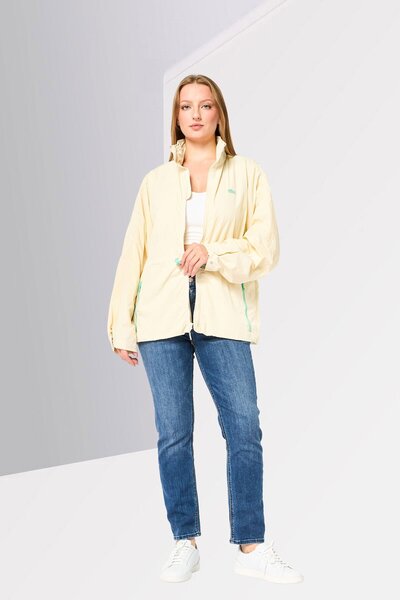 Lacoste Women Embroidered Logo Bomber Jacket, Cream