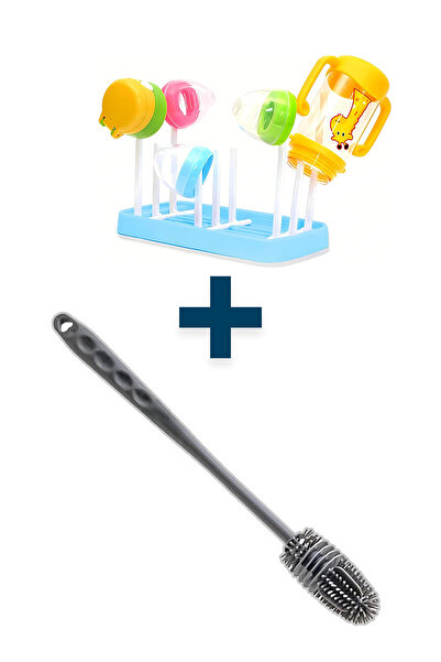 Ganjem Biberon Kurutma Aparatı Ve Emzik Temizleyici Fırça Seti Matara Suluk Kurutucu Stand Yıkama Fırçası