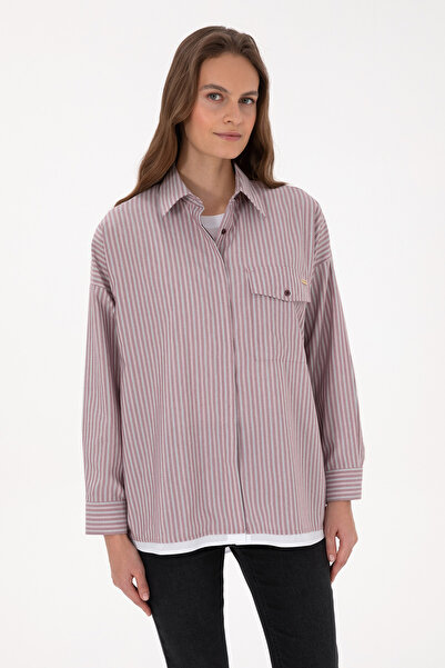 U.S. Polo Assn. Women's Burgundy Long Sleeve Shirt 50316369-Vr177