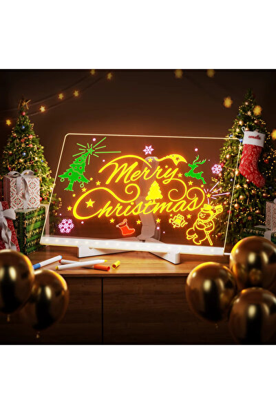 AUXITO Tablă desen și mesaje LED, markere cu 7 culori, acrilic pentru copii și activități recreative