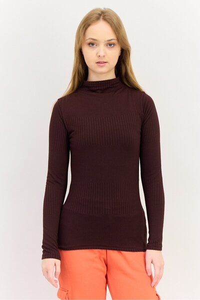 Nike Women Slim Fit Long Sleeve Outdoor Top, Dark Brown