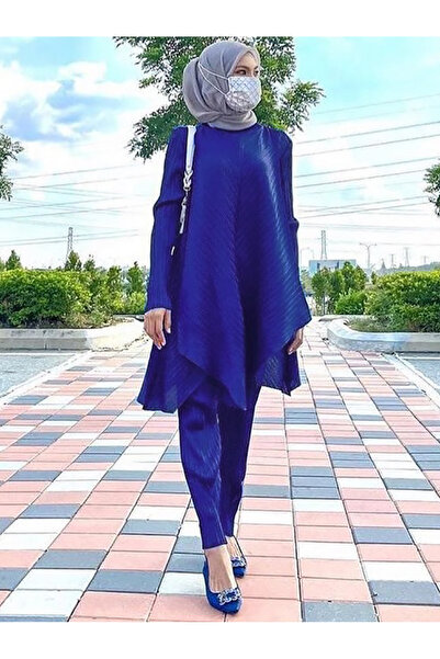 FridayIn Casual Round neck Solid color Irregular Regular sleeve Pants Suits